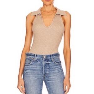 Jonathan Simkhai Beige V-Neck Sweater Vest